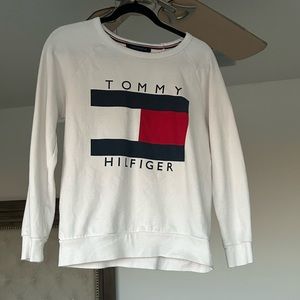 Long sleeve white,blue and red sweater